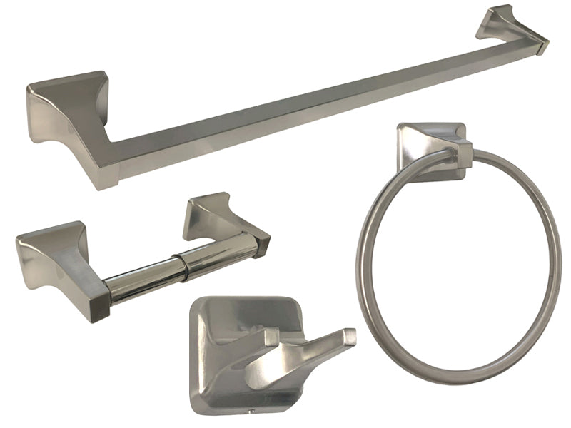 BA33 Series Satin Nickel 4PC Combo with 24″ Towel Bar
