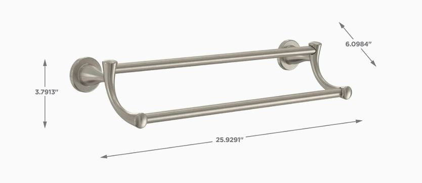 Peerless 24" Satin Nickel Wall Mount Double Towel Bar