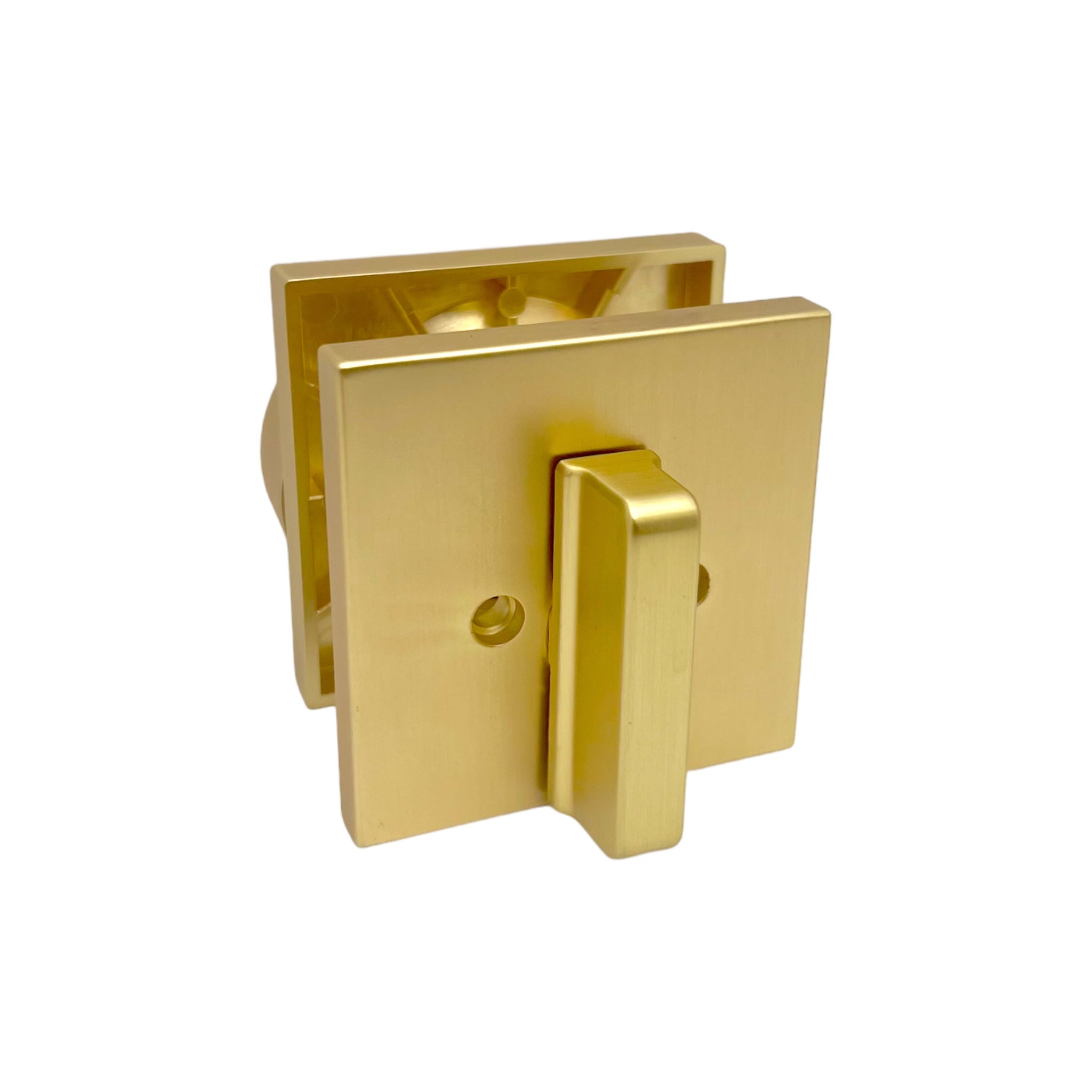 Clearance Satin Brass Modern Square Single Cylinder Deadbolt