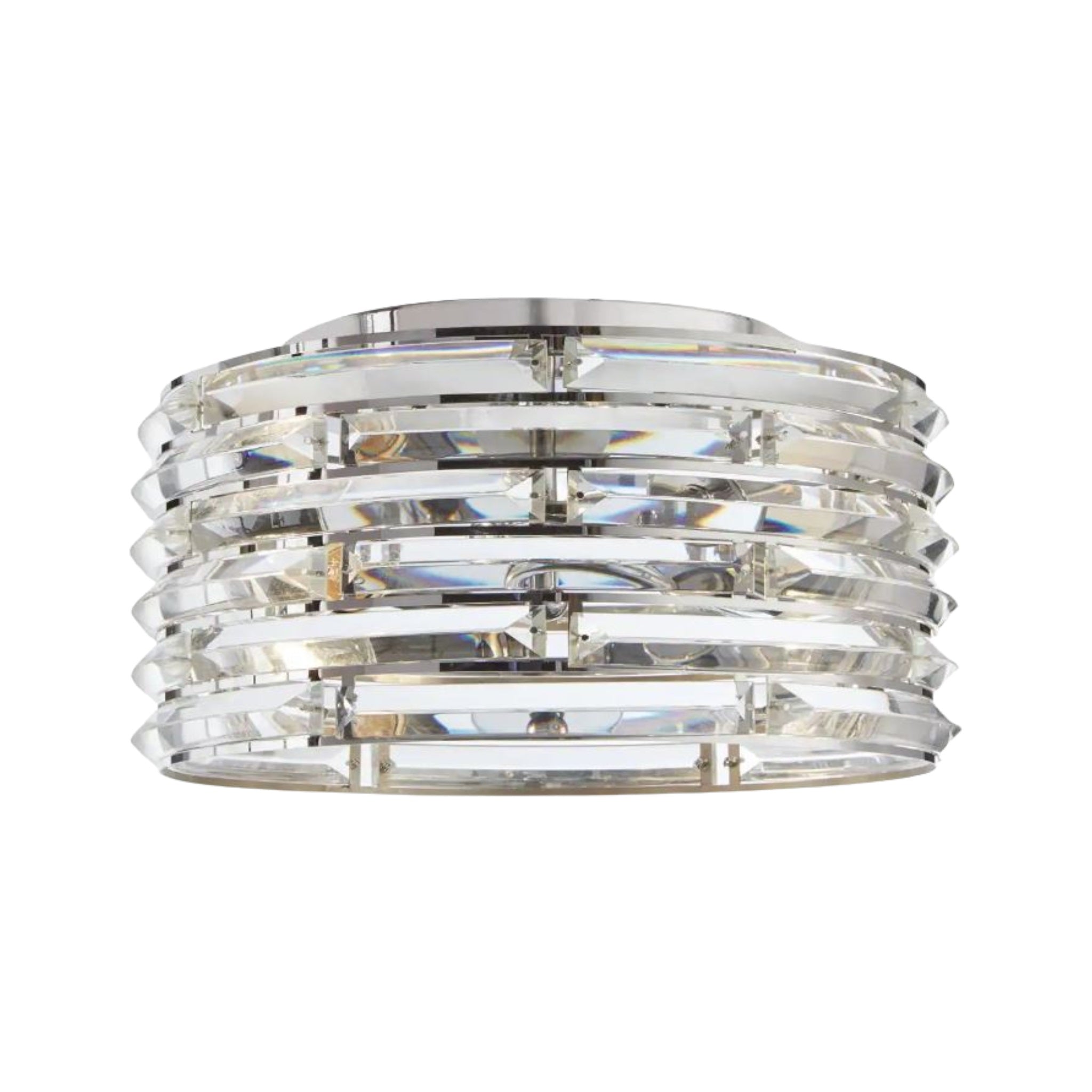 Decor Living Avant 2 Light Polished Chrome Light Fixture with Curved Crystal Accent Shade