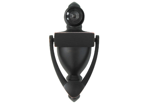 5 1/4″ Dark Oil Rubbed Bronze Door Knocker with Viewer