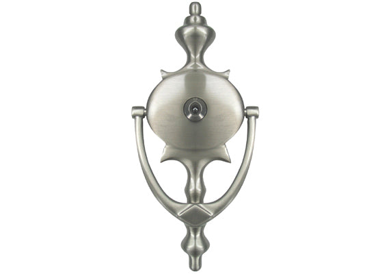 Satin Nickel 7-3/4″ Door Knocker & Door Viewer