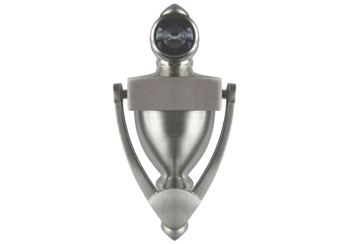 5 1/4″ Satin Nickel Door Knocker with Viewer