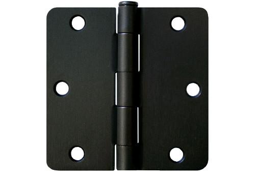 3 1/2″ Hinges 1/4″ Corner Radius Black Finish