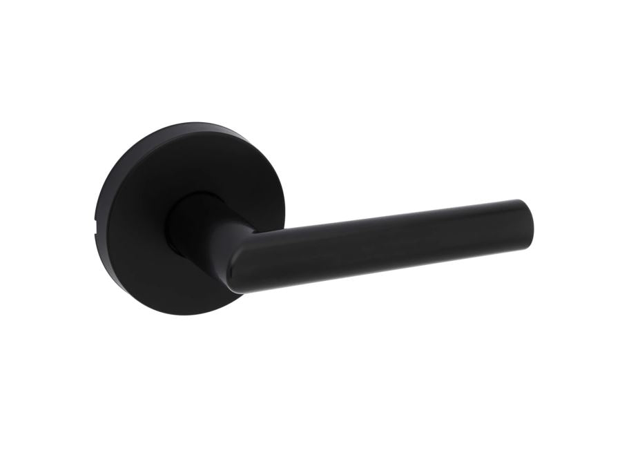 Kwikset Milan 154MIL RDT 514 Matte Black Round Passage Door Lever Hall & Closet