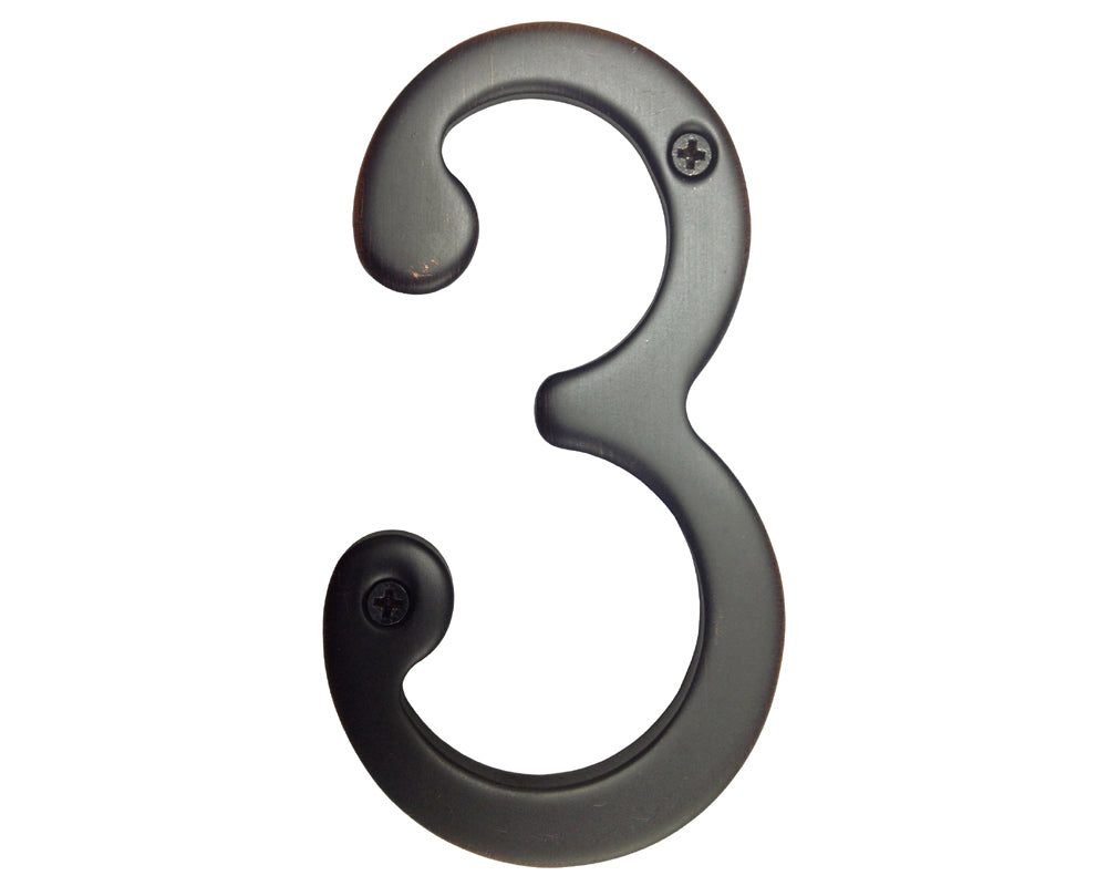 Oil Rubbed Bronze 3" House Number
