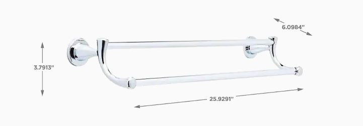 Peerless 24" Polished Chrome Wall Mount Double Towel Bar