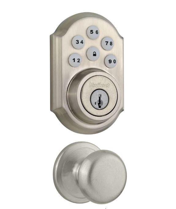 Kwikset Smartcode 909 Touchpad Electronic Deadbolt with Hancock Knob- 909TRL/720H-15CP