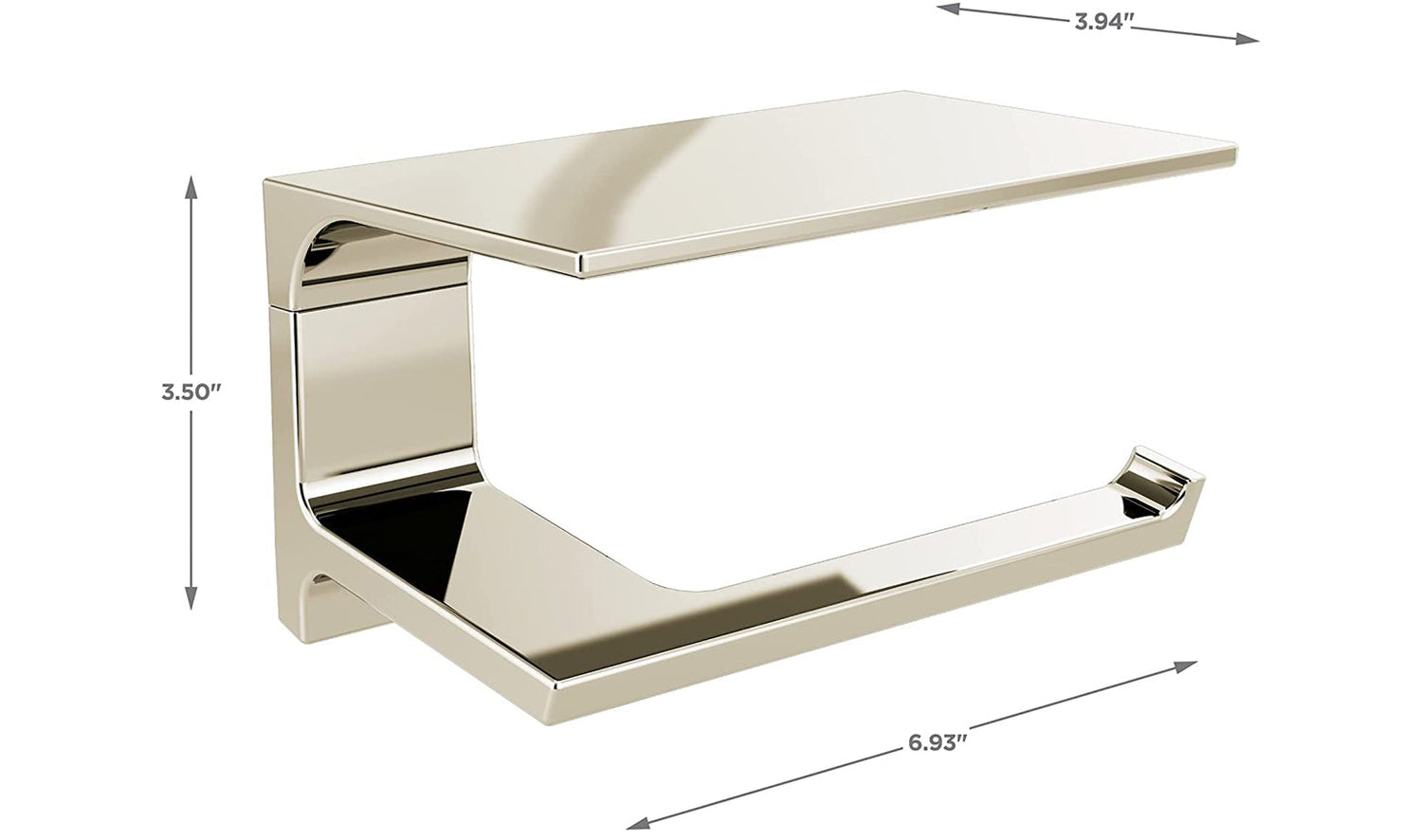 Delta 79956-SS Pivotal 7" Tissue Holder with Shelf Stainless Steel Finish