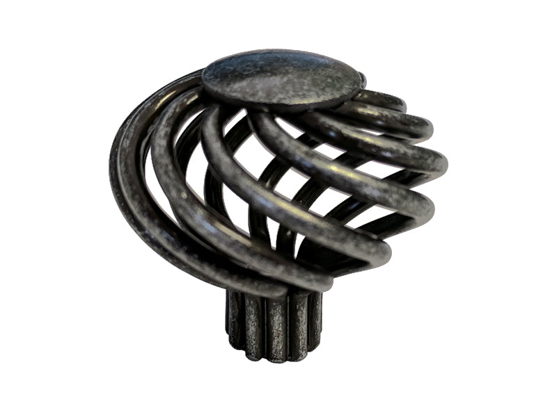 Antique Pewter Birdcage Cabinet Knobs 1 3/8″