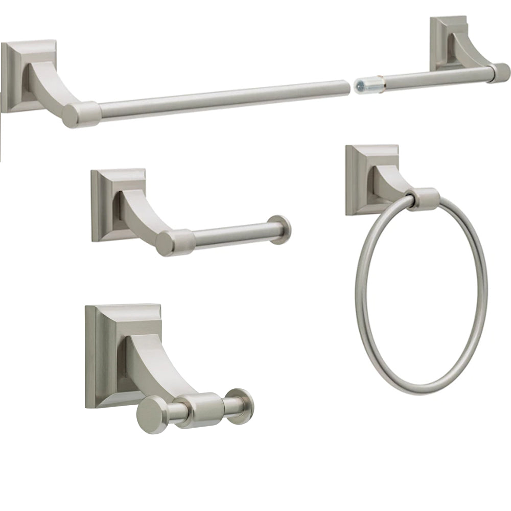 Delta Bellamy Brushed Nickel 4 Piece Bath Hardware Set