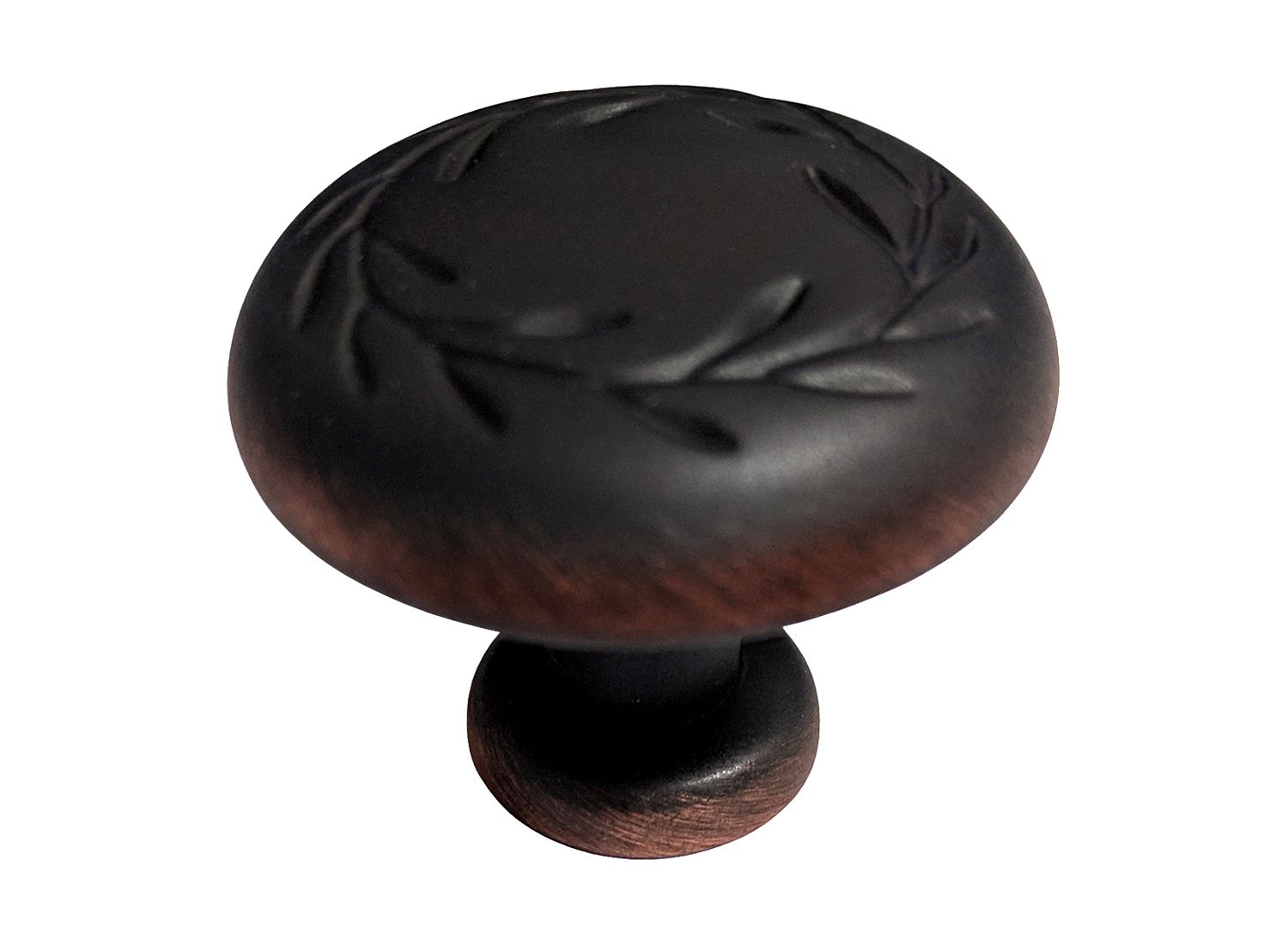 Dark Oil Rubbed Bronze 1 1/4″ Kitchen Cabinet Drawer Round Leaf Knob 7418 32mm
