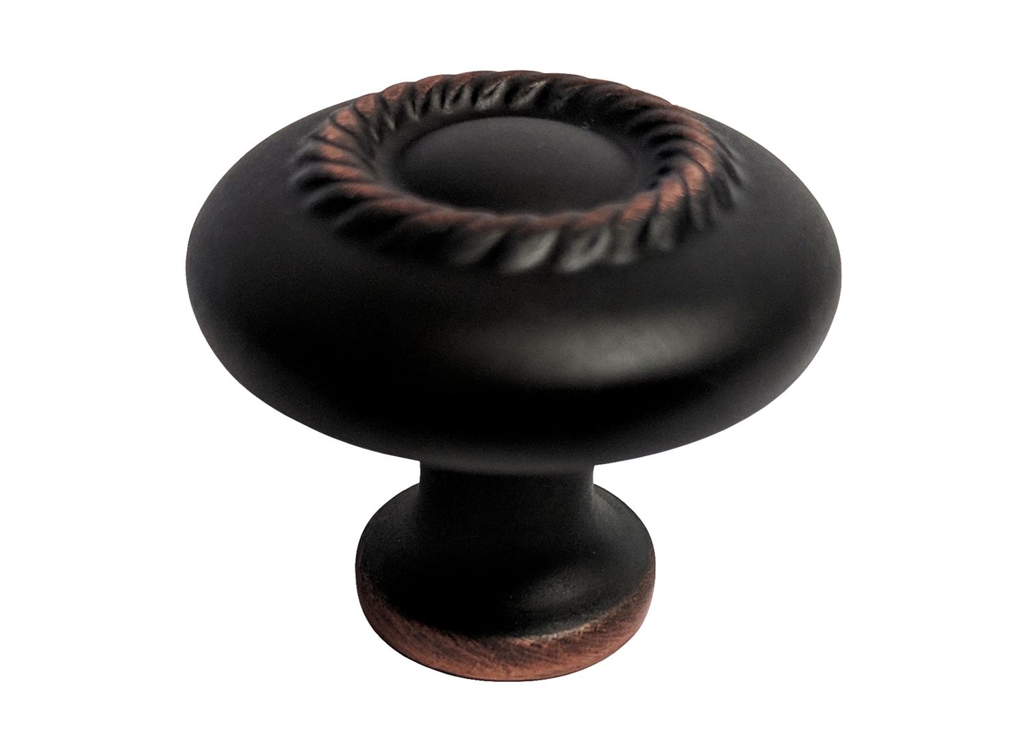Dark Oil Rubbed Bronze 1 1/4″ Kitchen Cabinet Round Rope Knob 117 32mm