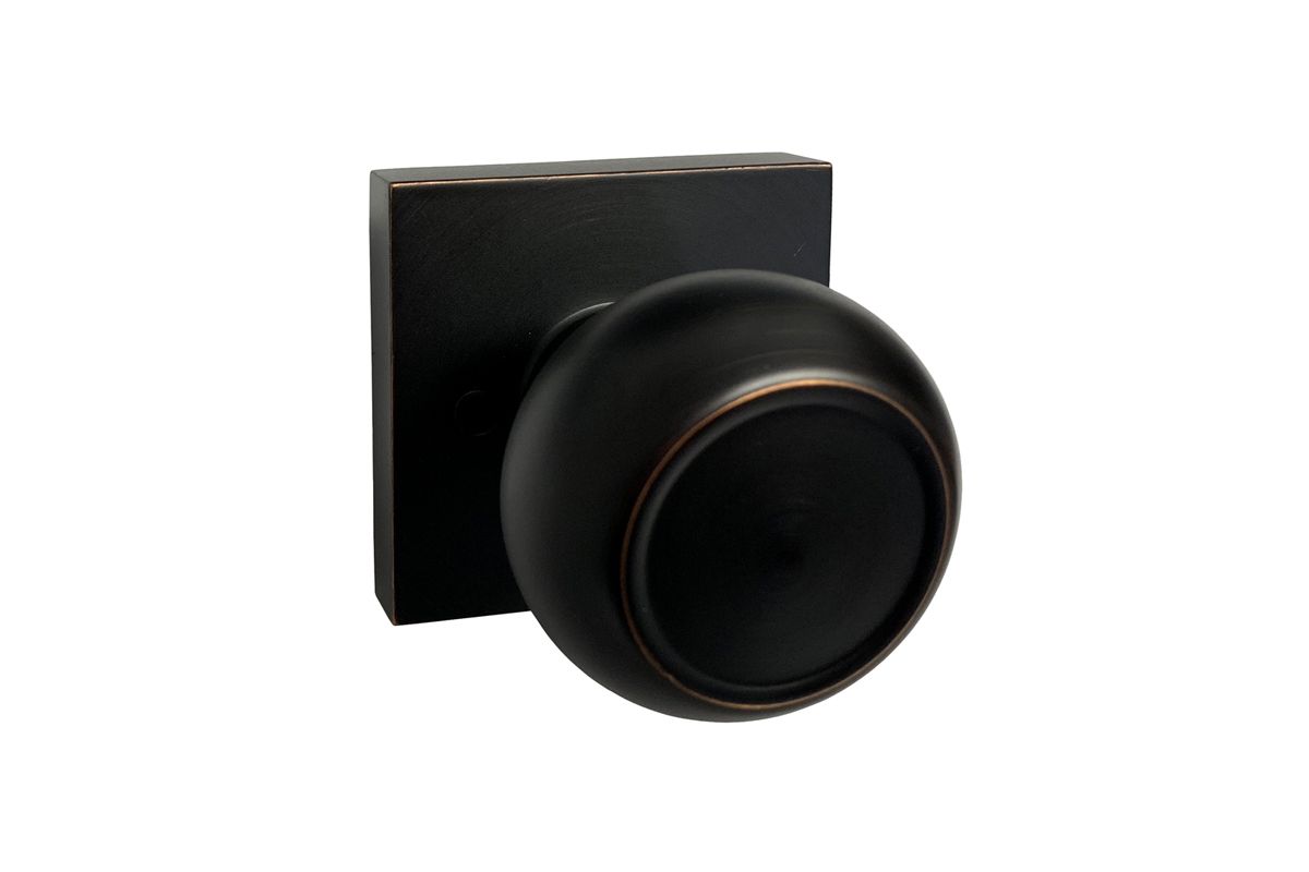 Dark Oil Rubbed Bronze Square Plate Dummy Round Knobs – Style: 5765-6085-DBR