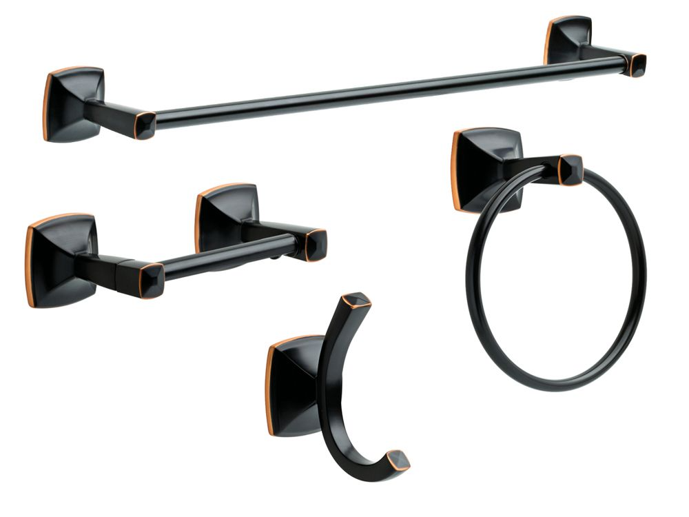 Delta Ely Collection Oil Rubbed Bronze 4 PC with 24″ Towel Bar