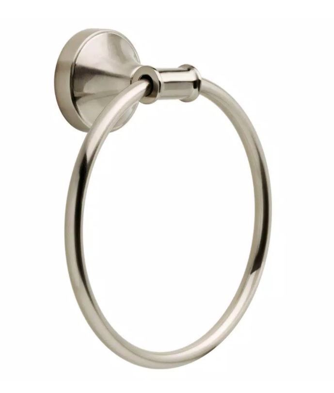 Delta Phoebe Satin Nickel Towel Ring