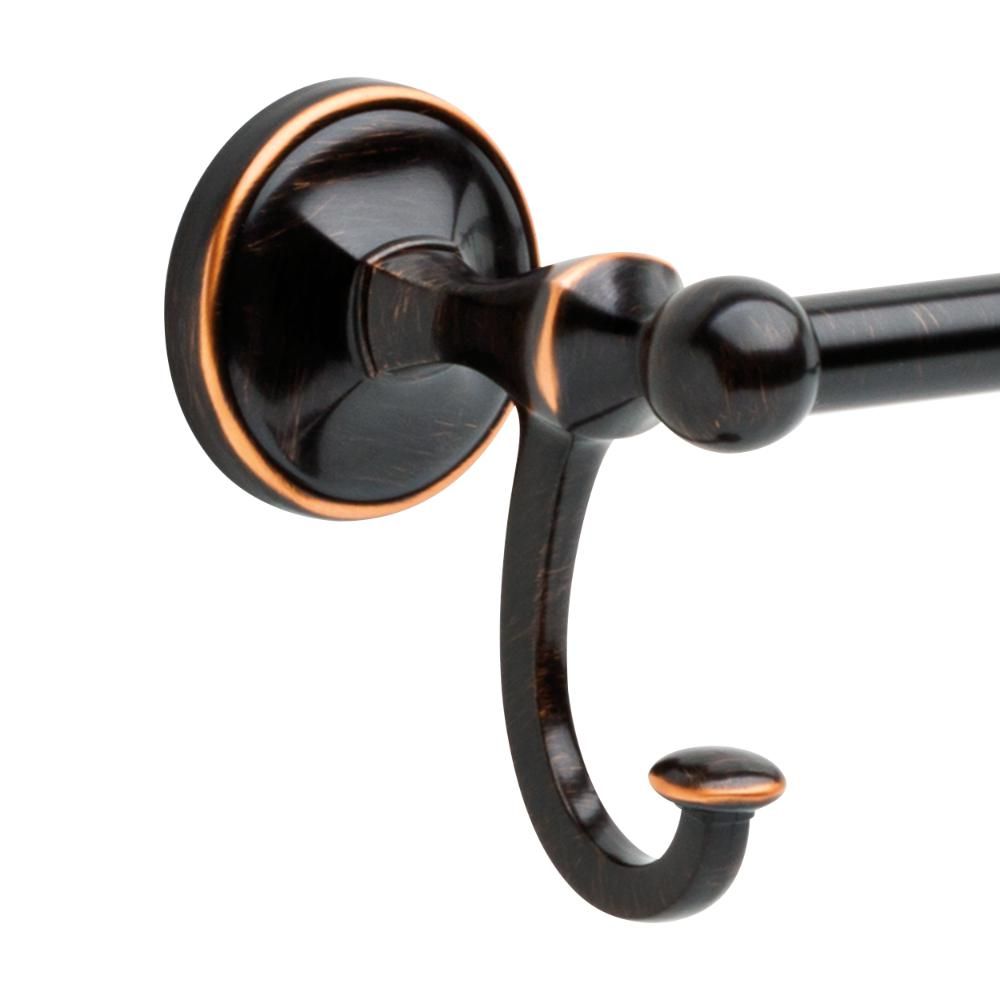 Delta Portman 24 Inch Towel Bar with Hook in Venetian Bronze with Copper Reveal