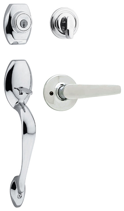 Kwikset Polished Chrome Sonoma Single Door Handleset with Lever Delta Flat