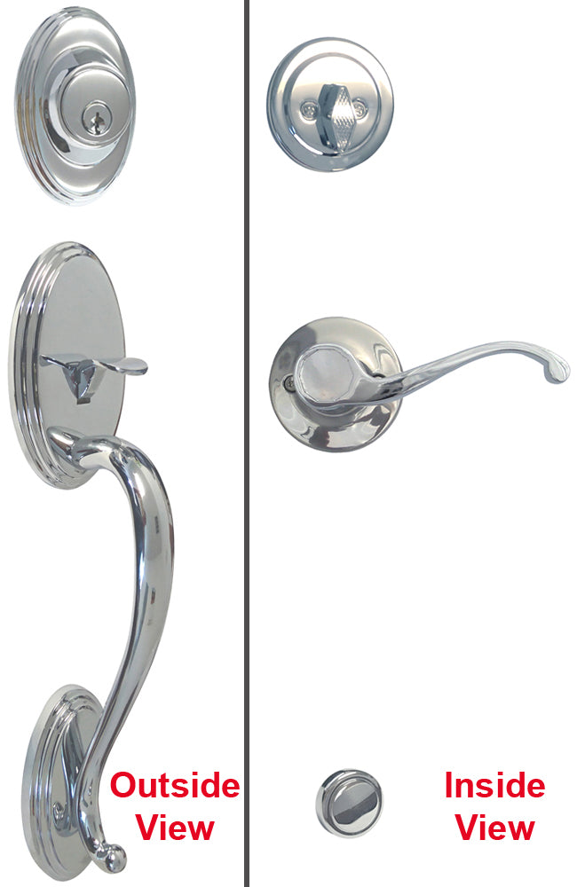 Polished Chrome Front Door Handleset with 835 Lever ***PLEASE SELECT LH or RH***