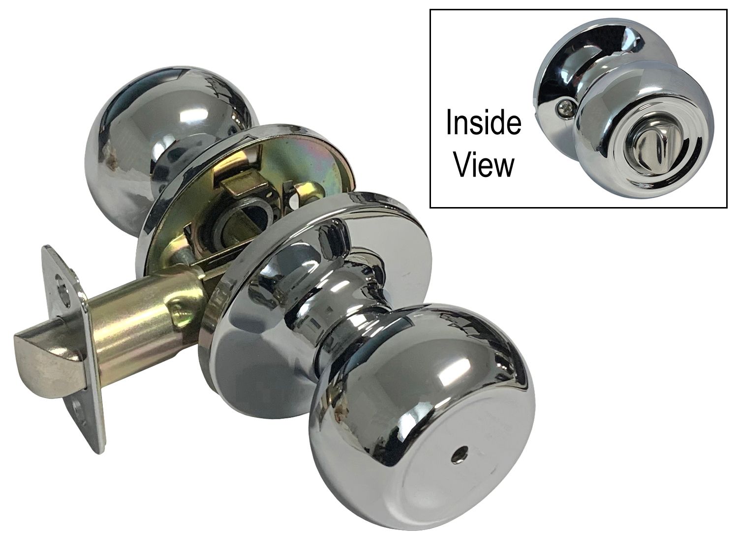 Polished Chrome Privacy Round Knobs