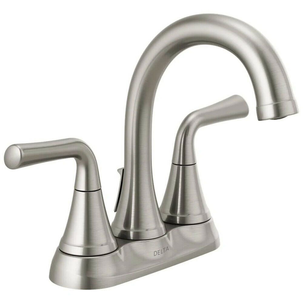 Delta Kayra Two Handle Centerset Bathroom Faucet 2533LF-SSTP Stainless Steel