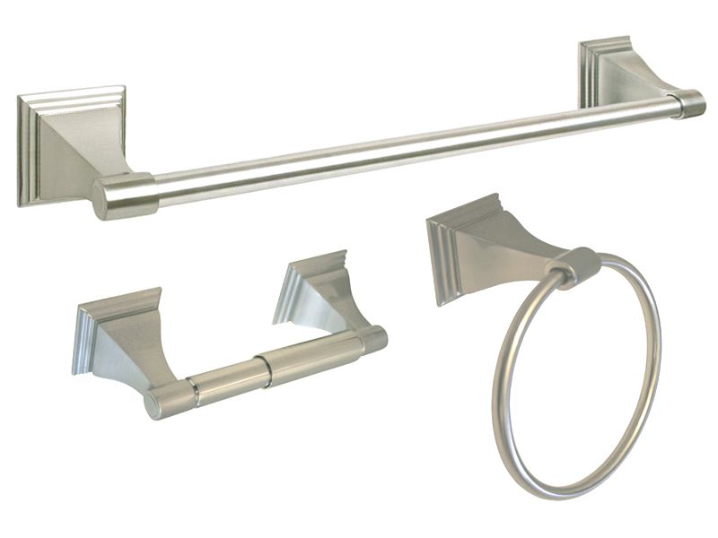 BA12 Series Satin Nickel 3-Piece with 18″ Towel Bar