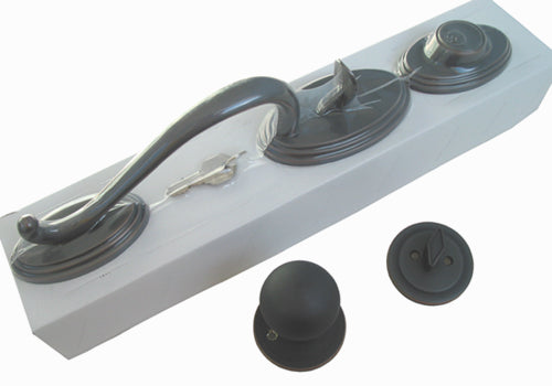 Oil Rubbed Bronze Handleset with Round Knob