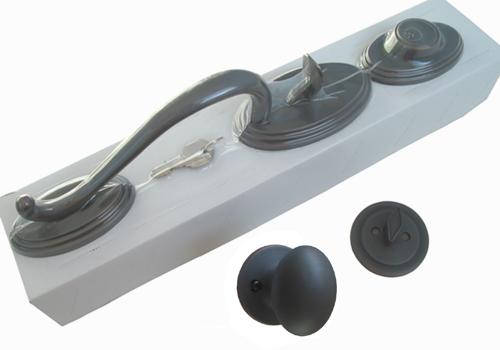 Oil Rubbed Bronze Thick Front Door Dummy Handle with Oval Knob