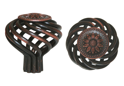 Oil Rubbed Bronze Sunflower Birdcage Knob 40mm 1 5/8″