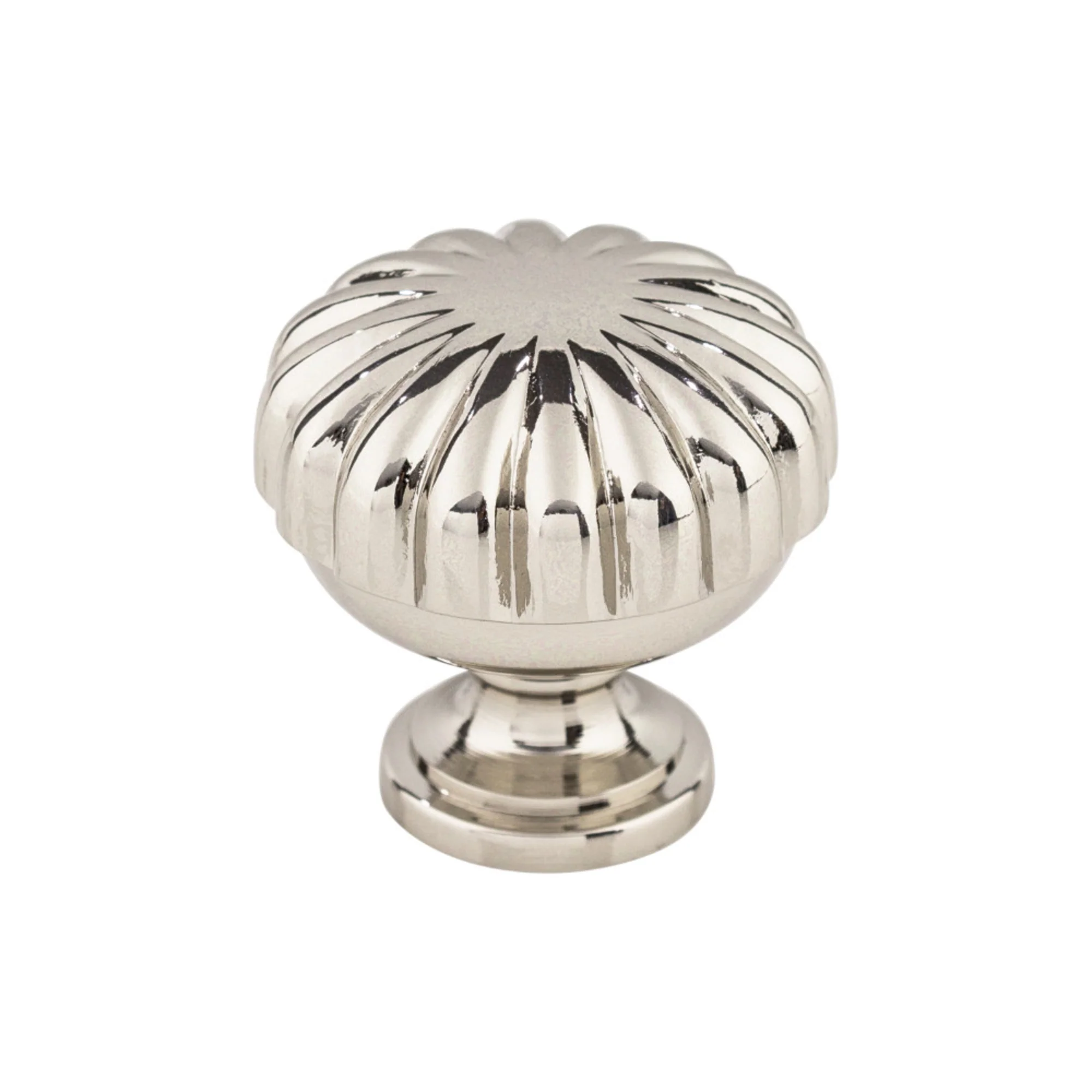 Top Knobs Asbury Knob Polished Nickel 1-1/4″ Diameter Melon Cut Style