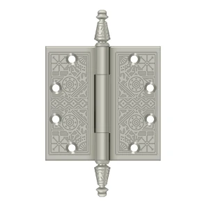 Deltana 4-1/2″ x 4-1/2″ Square Hinges Square Corners Satin Nickel .168″ Thickness