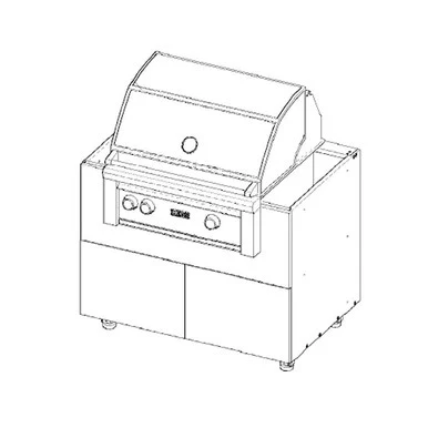 Grill Base 18 W X 34-1/2 H X 27 D – Standard Series by Open Air Cabinets (Side Burner)