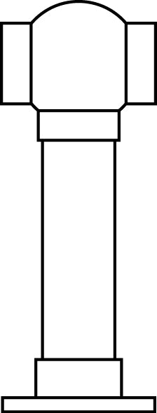 Low Line Ball Center Post for 2″ Tubing Polished Brass