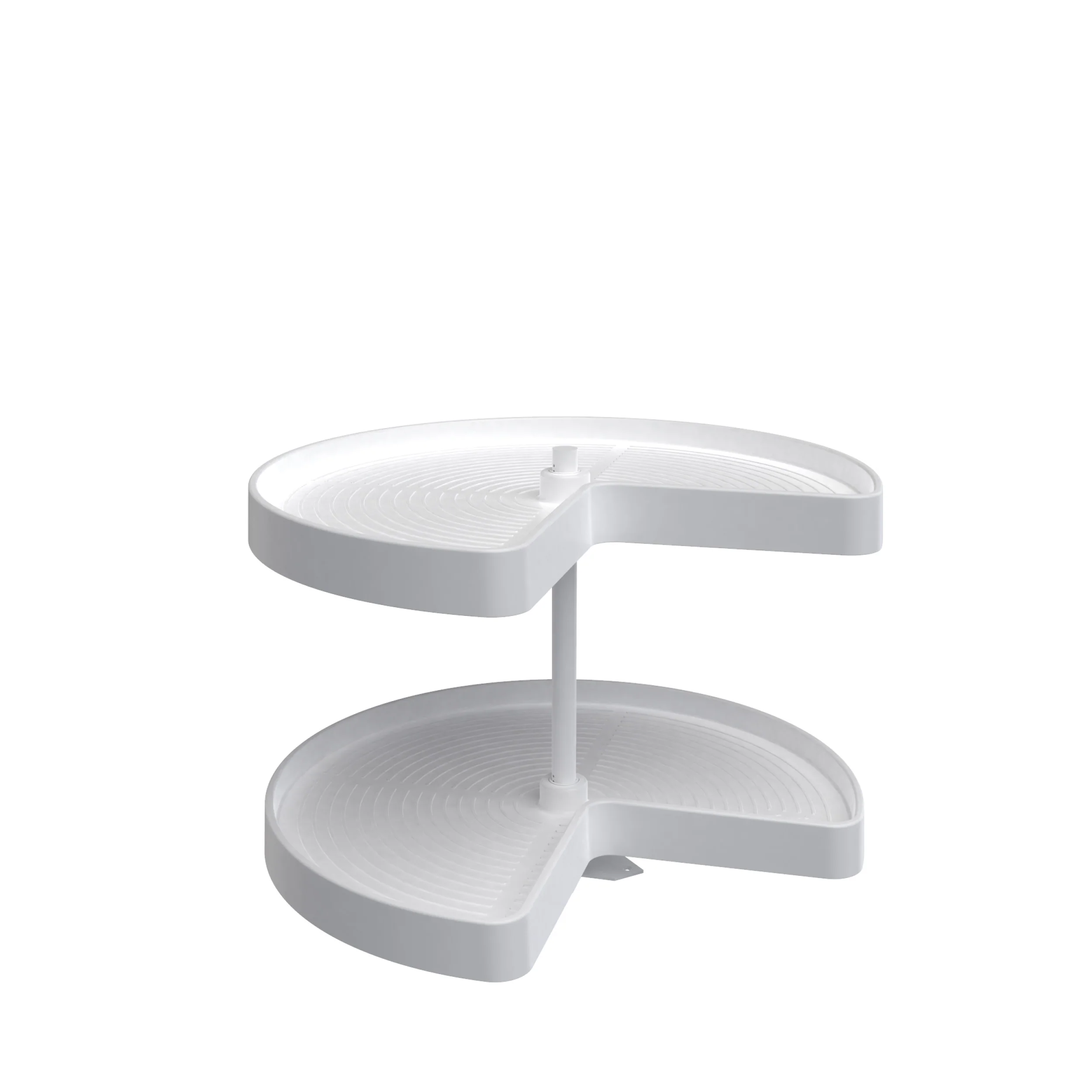Rev-a-shelf Lazy Daisy Polymer Kidney Bottom Mount 2 Tray Lazy Susan, 24″