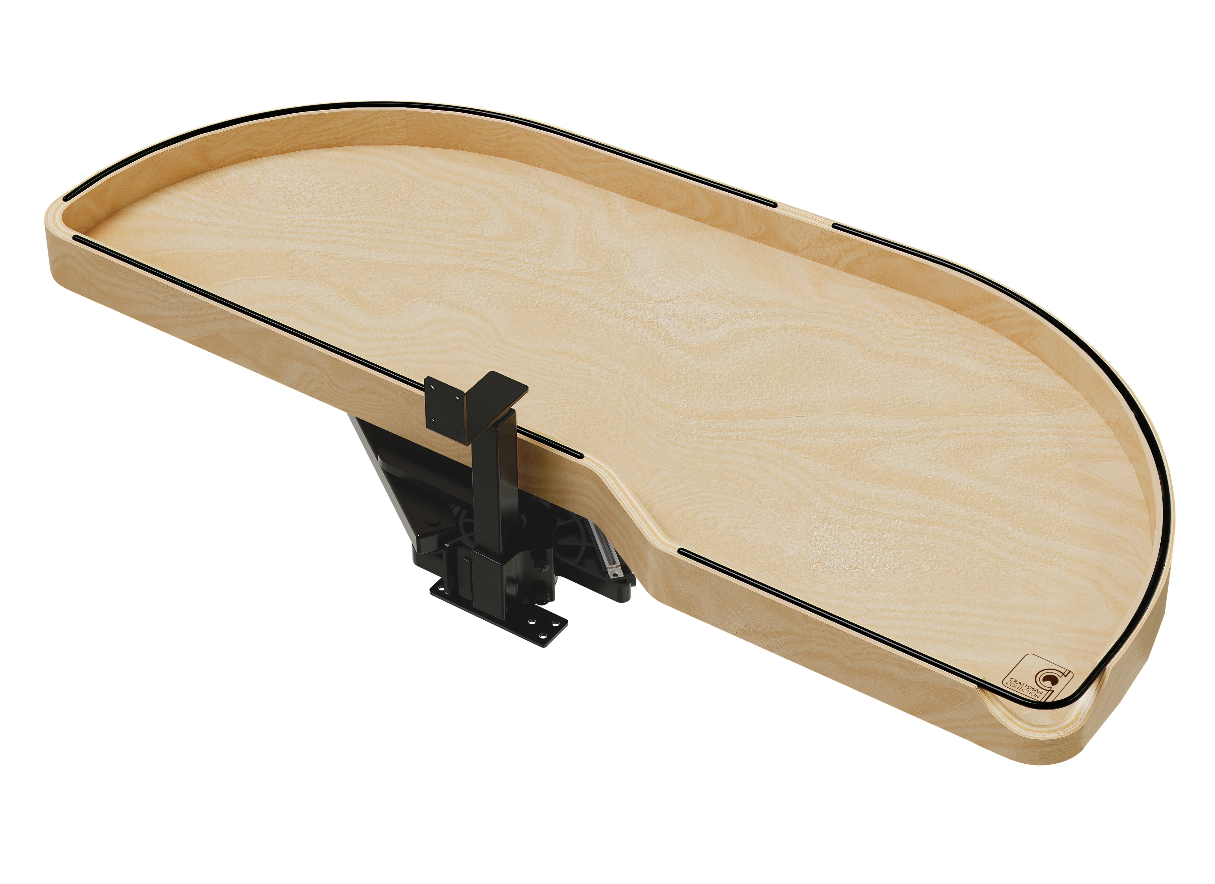 Craftsman Collection Solid Maple Single-Tier Girasolo w/ Soft-Close and Black Accents for 18″” Right