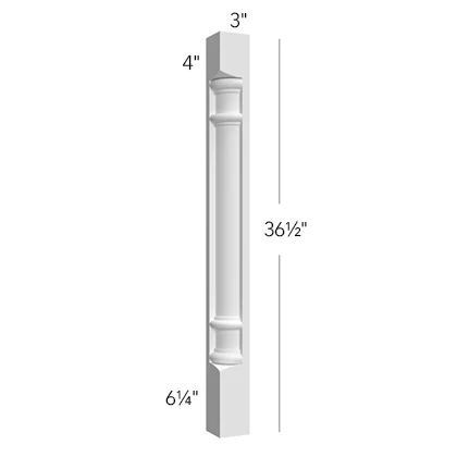 Quarter Round Post 3 W X 36-1/2 H X 3 D- Hallmark Frost by Fabuwood