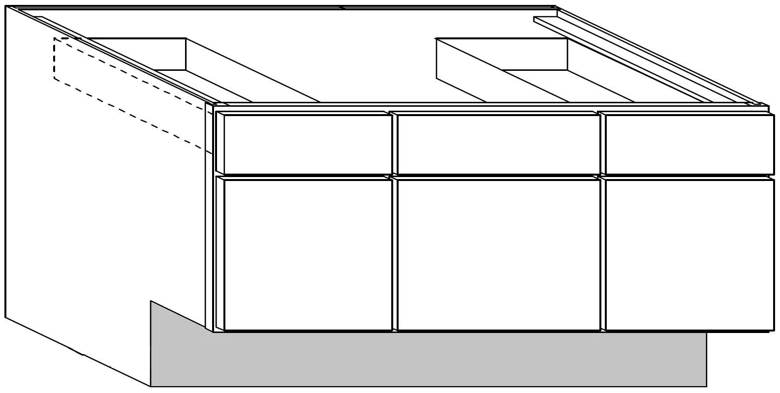 Vanity 3 Door Sink Base Cabinet 48 W X 32-1/2 H X 18 D (9 inch toe) – Teton Paint by Legend