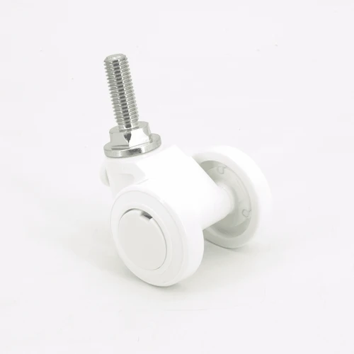 Sugatsune Parts Separable Steel Threaded Stem Caster With Glide  White 12 mm