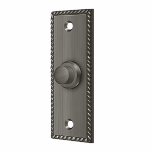Deltana Bell Button Rectangular Dimensions 3-1/3″ x 1-1/3″ Antique Nickel Rope Style