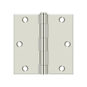 Deltana Square Hinge Residential, Polished Nickel, 3-1/2” x 3-1/2”
