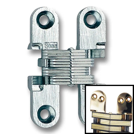 SOSS Hinge #101 1-11/16″ Over All Height, Bright Brass