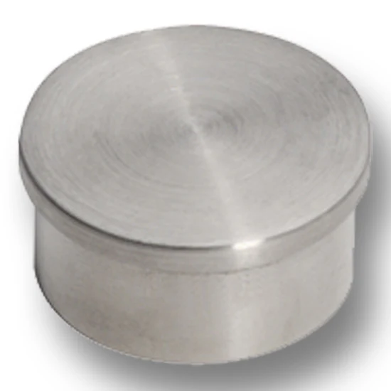 Flush End Cap for 2″ Tubing Satin Stainless Steel