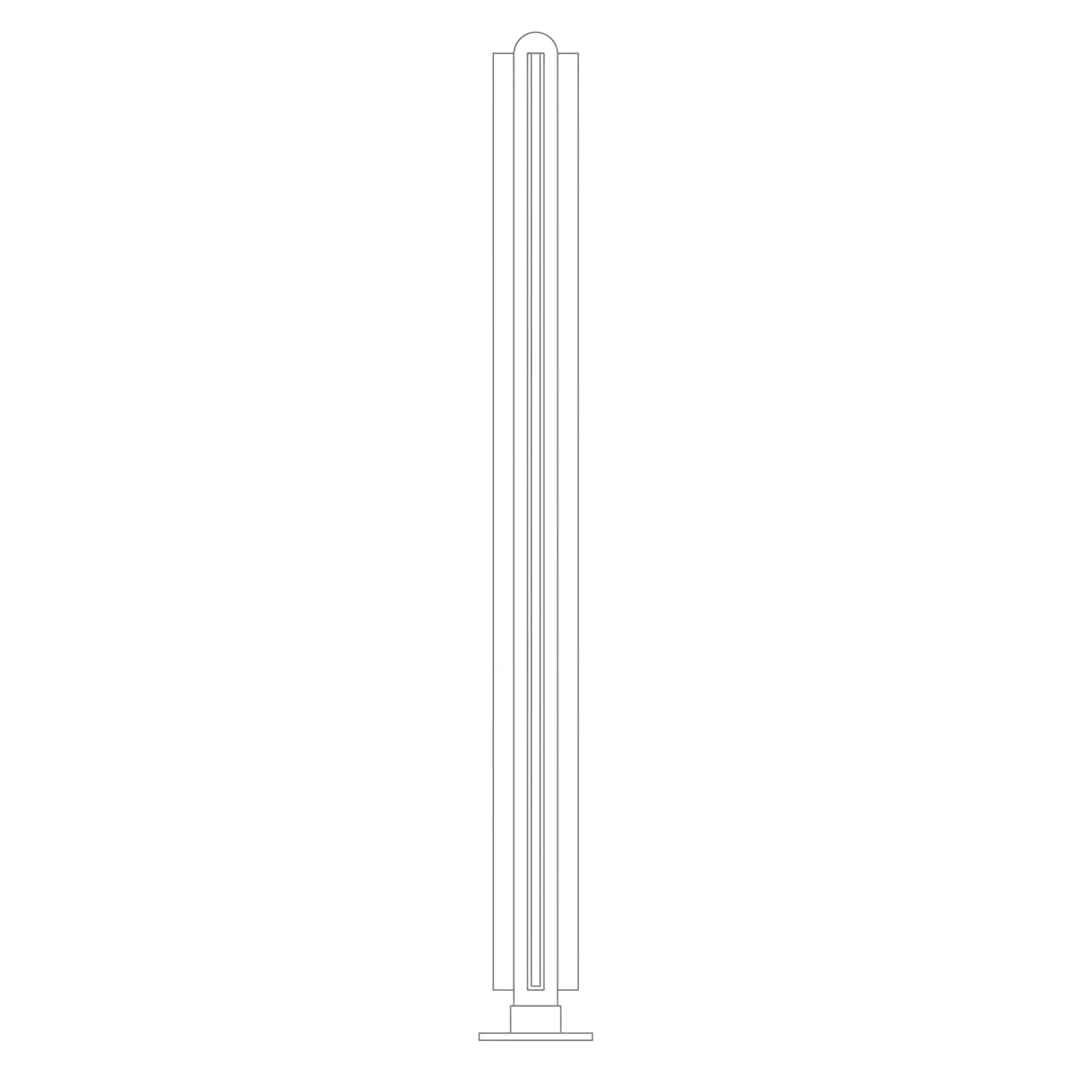 1/4″ Dome Tee Post for 2″ Tubing Polished Brass