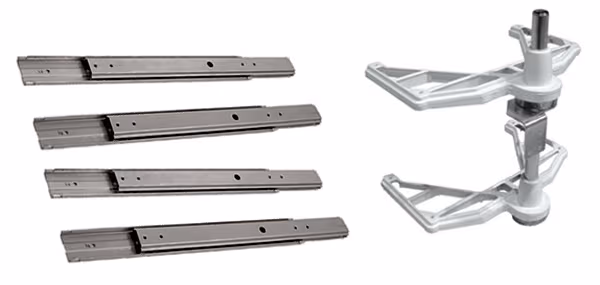 2-Shelf Half Moon Hardware Kit With Slides – White Metal