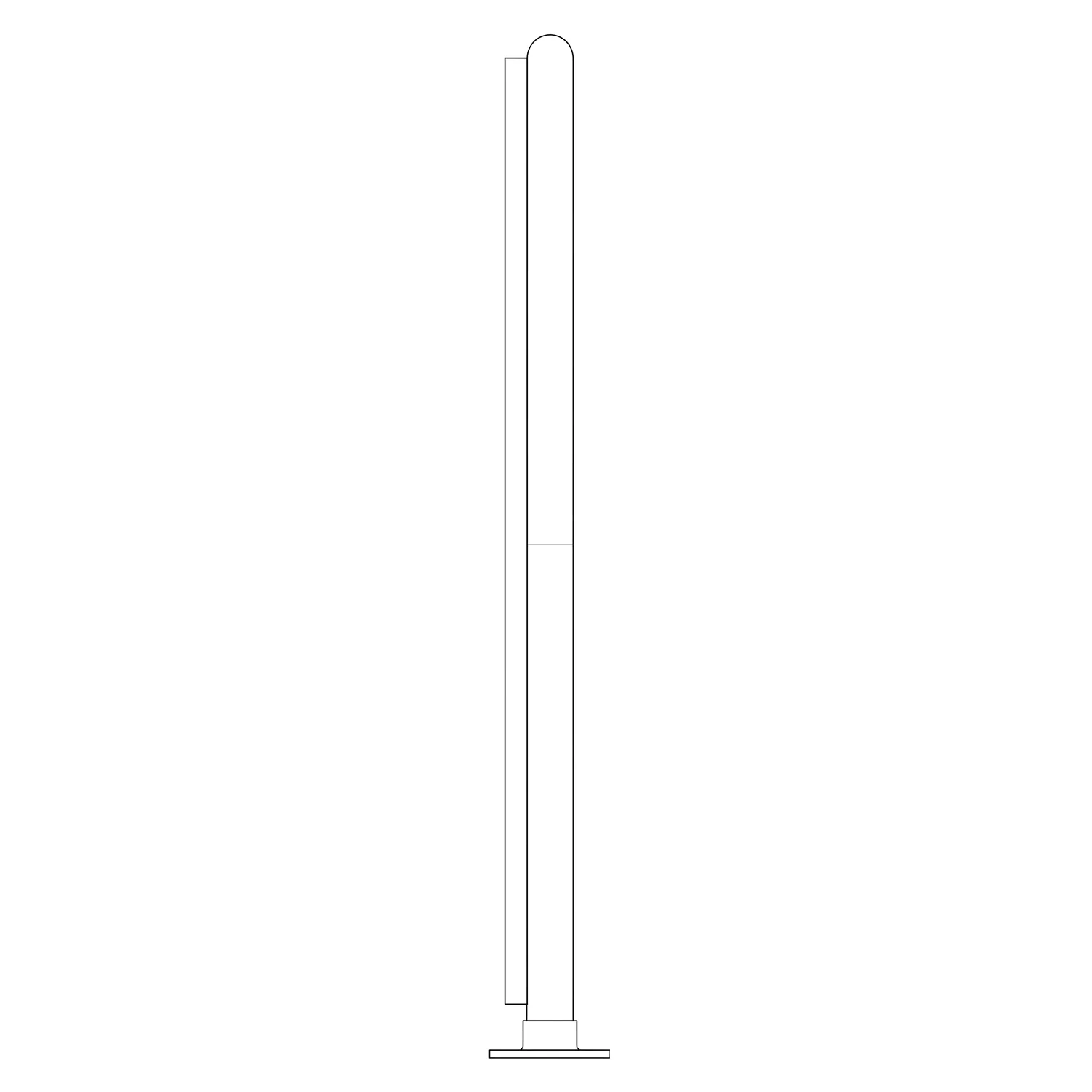3/8″ Dome End Post for 2″ Tubing Polished Brass