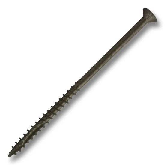 #10 Screw Flat Head #2 Square With Nibs Coarse Thread Double Auger