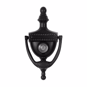 Deltana Victorian Rope Door Knocker-Viewer, Black, 3-7/8″