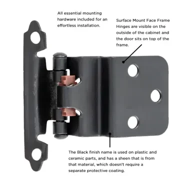 Hickory Hardware Surface Mount Self-Closing Hinge 2-3/4" x 2-5/16"
