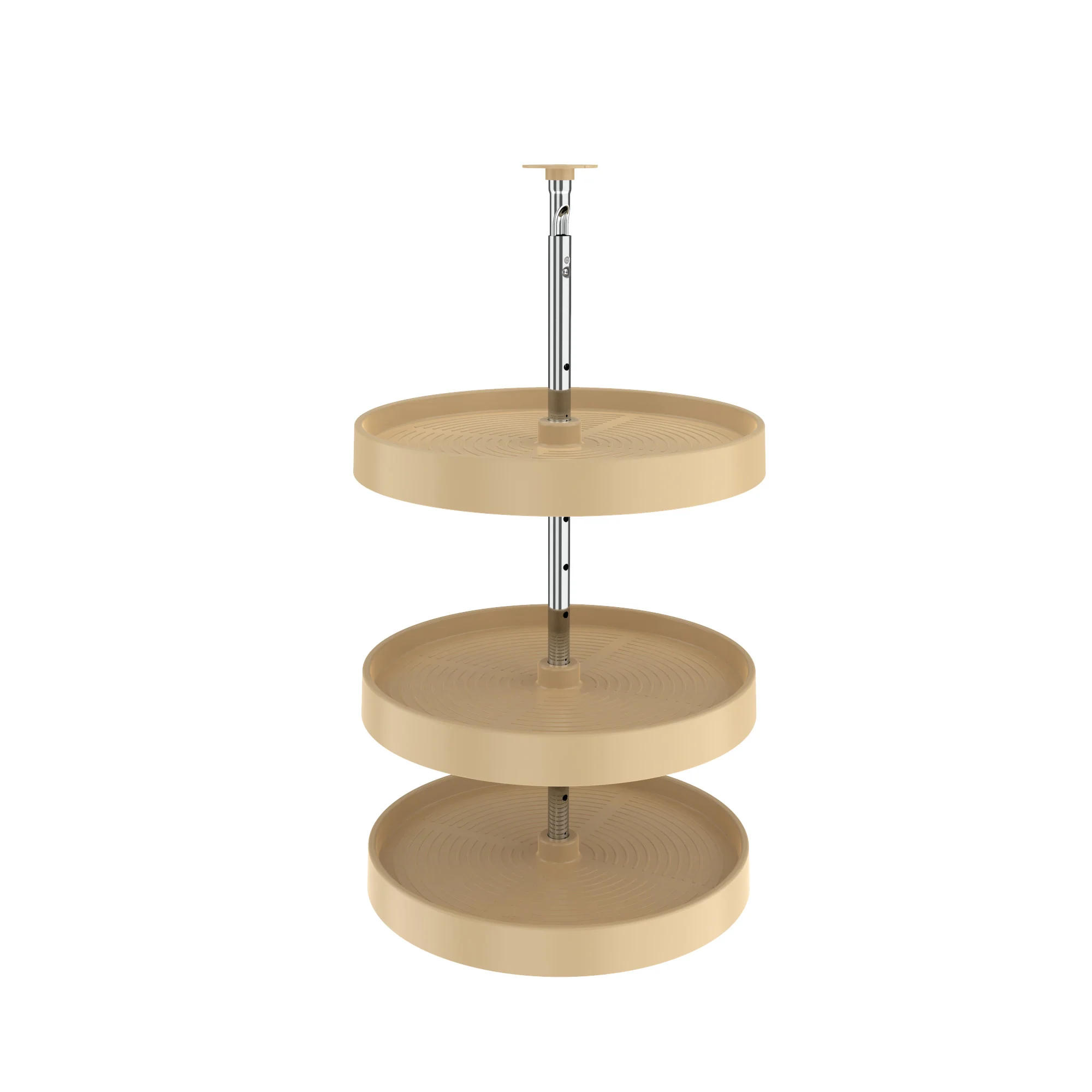 Rev-a-shelf 18″ Lazy Daisy Polymer Full Circle 3 Tray Lazy Susan, Almond