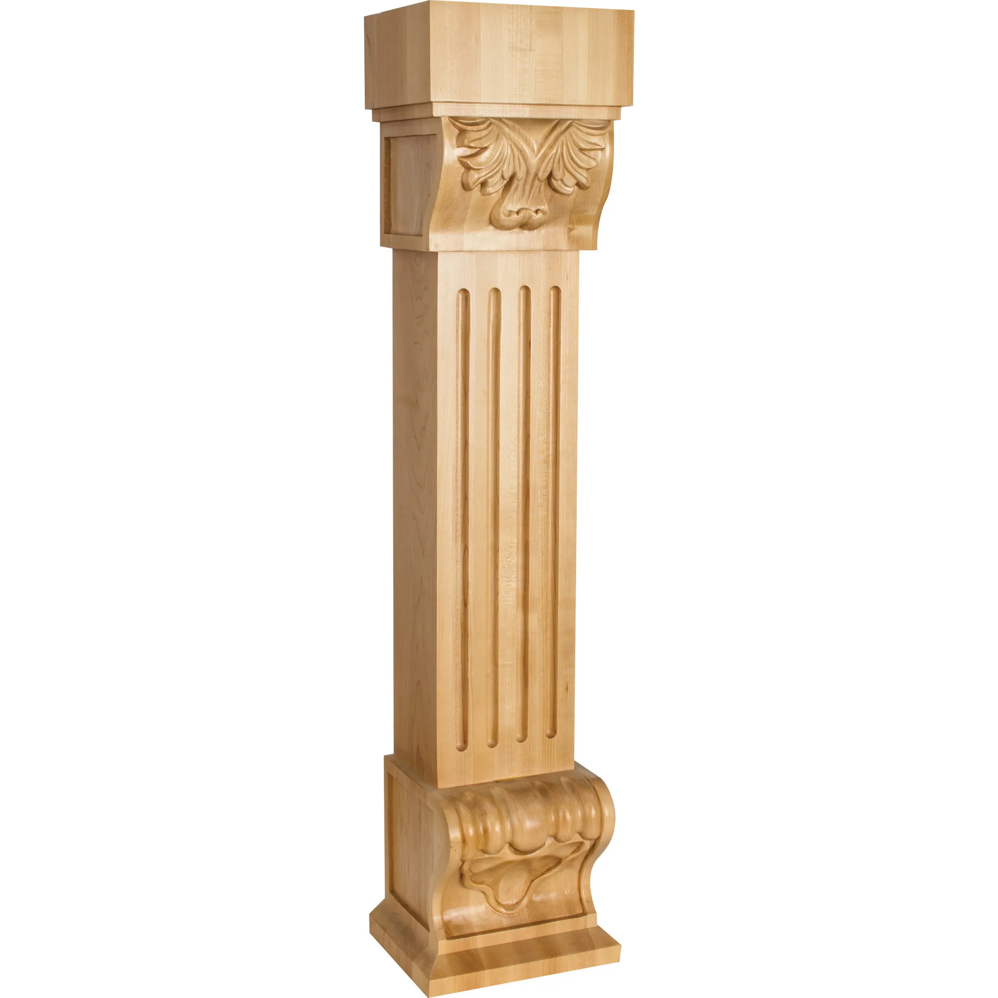 Hardware Resources Fluted Acanthus Fireplace Corbel Maple 36″ Length